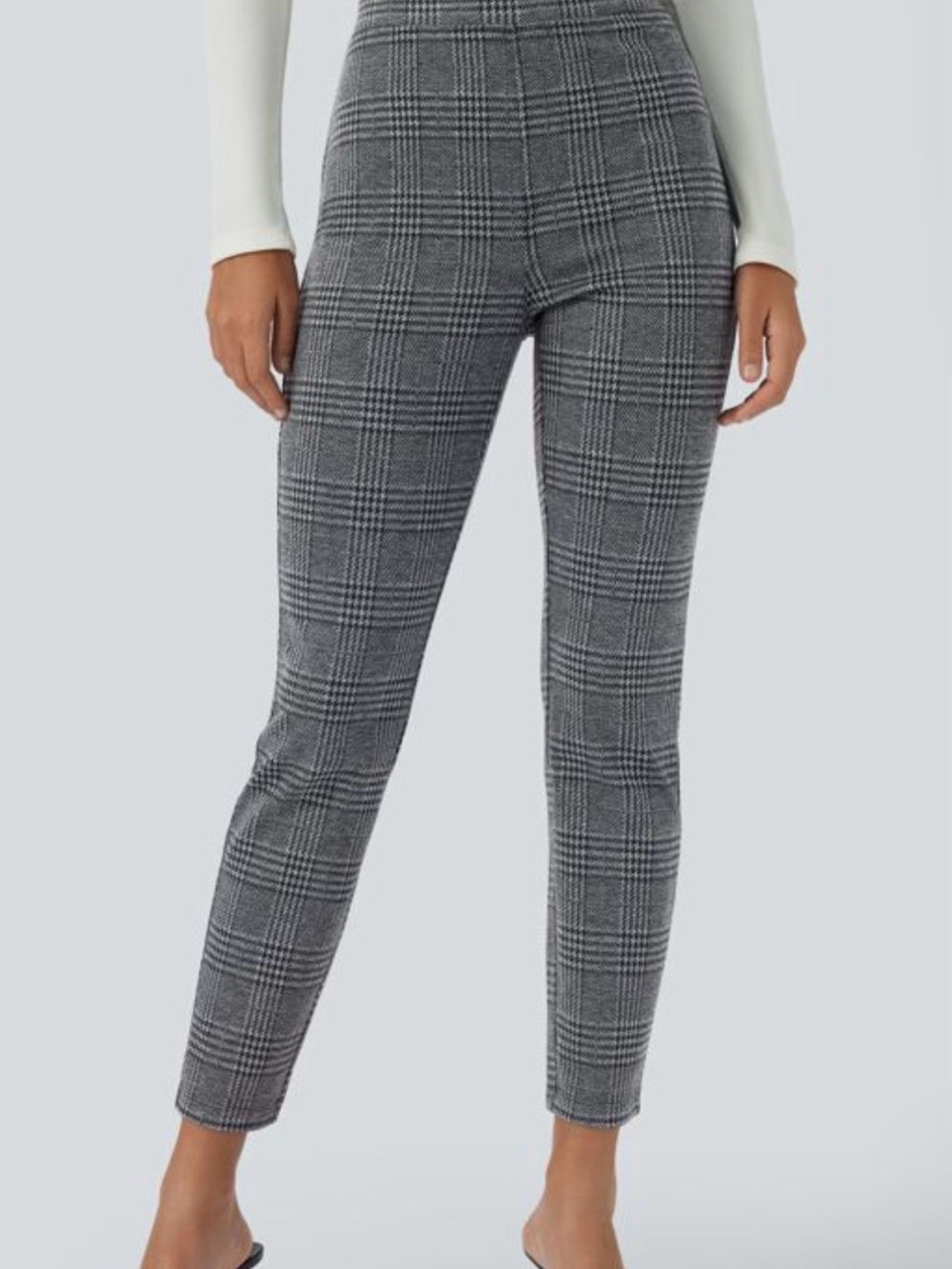 NWT Halara Flex™ High Waisted Pocket Houndstooth Plaid Skinny Work Pants